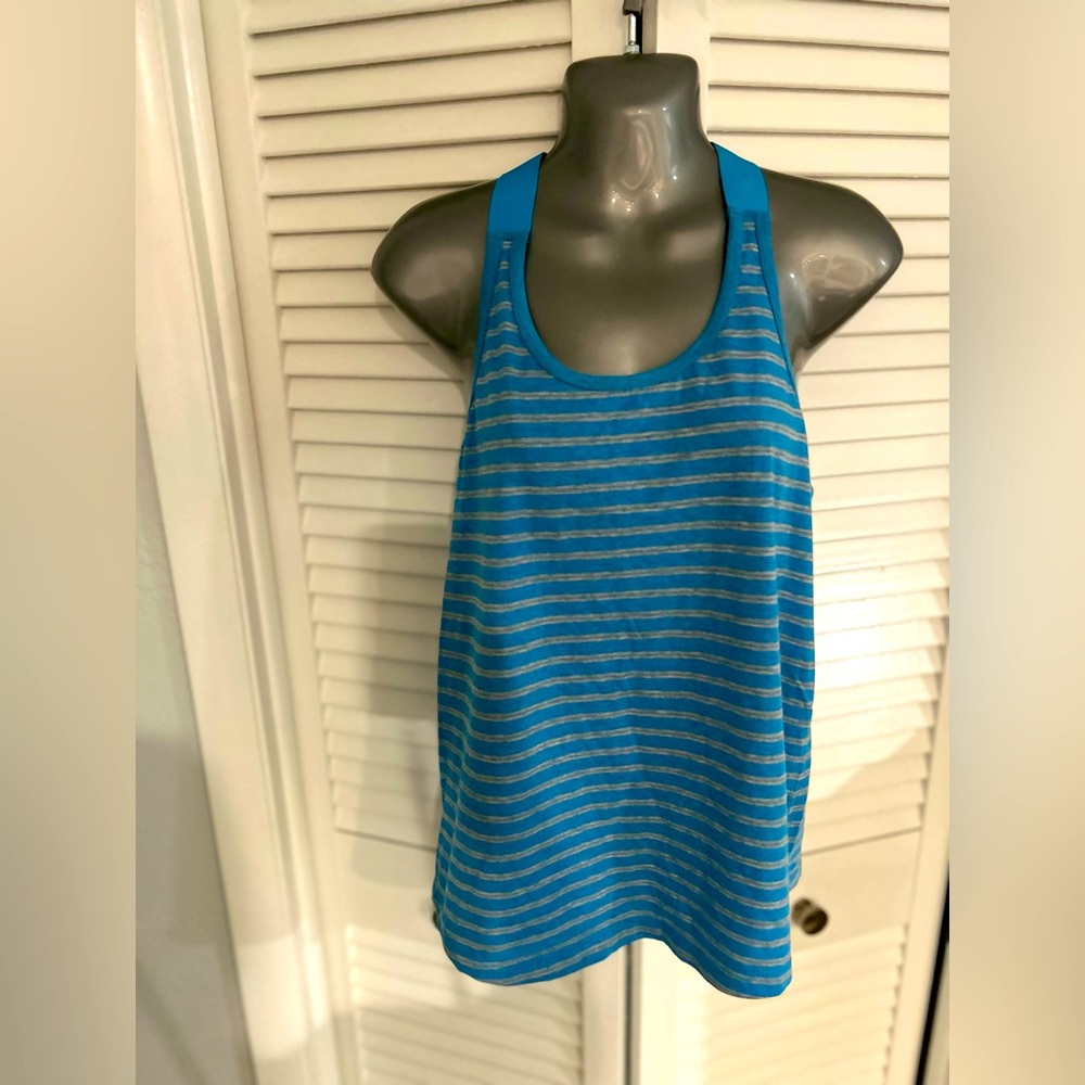 New Balance Racerback striped athletic tank Medium